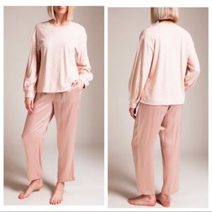 Skin Florence Cotton Pullover Lounge Top in Ballet Pink - Size 2